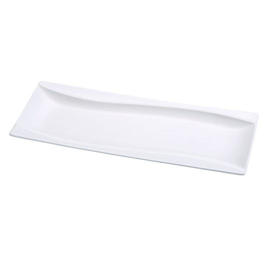 Yanco Rectangular Plate SW-212 is a refined and practical choice for serving appetizer platters, shared meals, and main courses. Crafted from high-quality porcelain, it features a smooth white glaze and distinctive sea wave-shaped sides that bring elegance to any dining setting. Its elongated shape provides ample space for creative food presentation while ensuring durability for everyday use. 