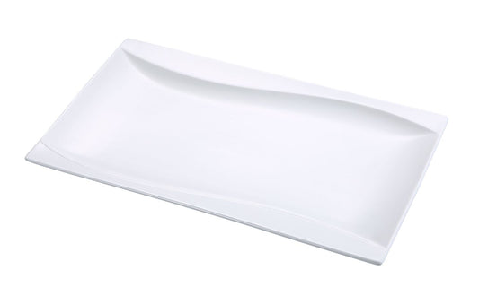 Yanco Rectangular Plate SW-213 is a refined and versatile addition to any tableware collection. Crafted from high-quality porcelain, it features a smooth white glaze and distinctive sea wave-shaped sides that enhance food presentation. Designed for serving salads, pasta, hot meals, and more, this plate is perfect for fine-dining restaurants, catered events, outdoor dining, and hotels. 