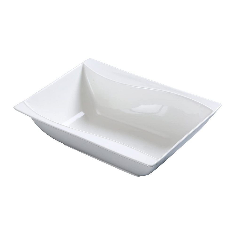 Yanco Rectangular Bowl SW-406 is a refined and versatile choice for serving desserts, side dishes, and appetizers. Crafted from high-quality porcelain, it features a smooth white glaze and distinctive sea wave-shaped sides that add sophistication to any dining setting. With its 8 oz size and 6-inch length, this bowl enhances food presentation while ensuring durability for frequent use.