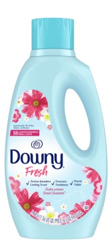 Downy Sweet Summer liquid fabric softener, 50 oz bottle, softens clothes and leaves a fresh summer fragrance