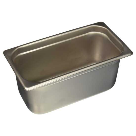 The Prepline 1/3 size 6" deep stainless steel steam table/hotel pan offers reliable food storage and warming solutions, ideal for buffets and catering in commercial kitchens with its sturdy and versatile design.