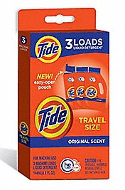 Tide Liquid Detergent Single Loads, 48 mL, 3-count packs for easy, mess-free laundry cleaning