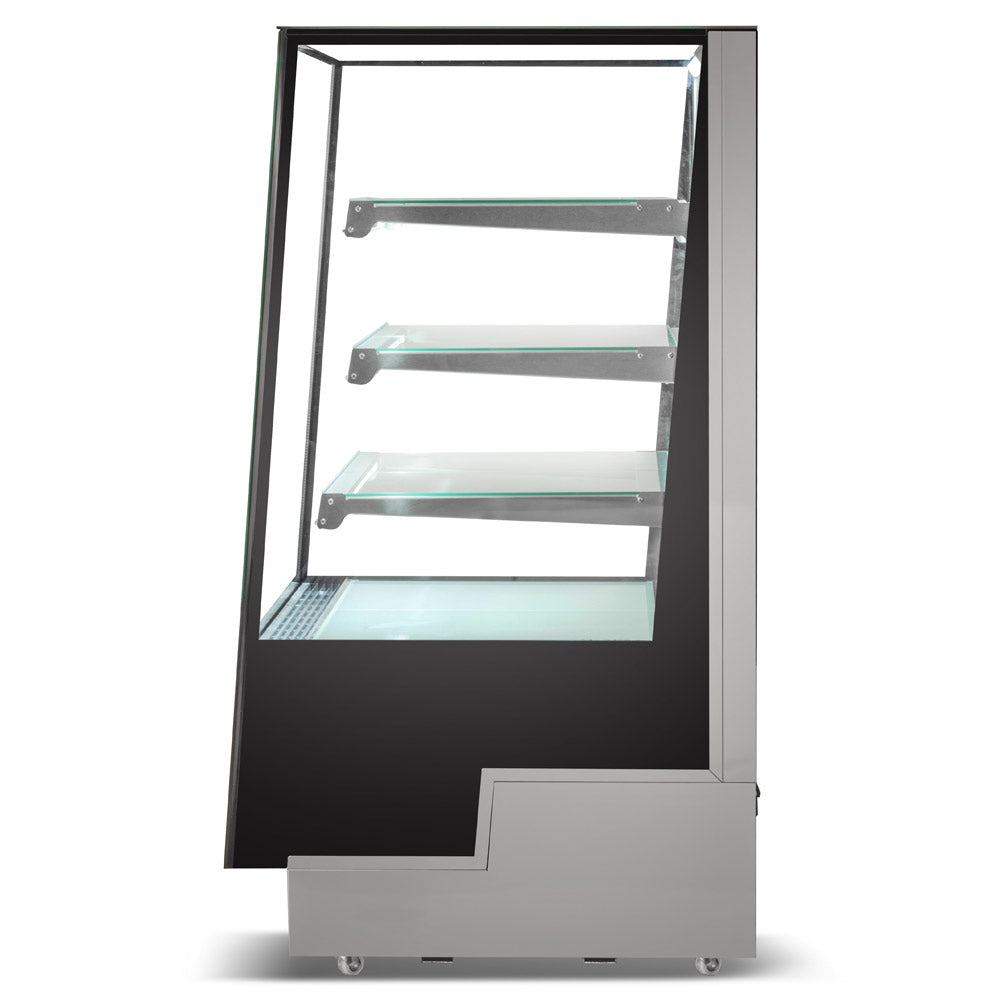 The Marchia TMB48 48-inch Refrigerated Bakery Display Case with straight glass, designed for showcasing a variety of baked goods, pastries, and desserts while keeping them fresh and at the perfect temperature. Ideal for bakeries, cafés, and delis.