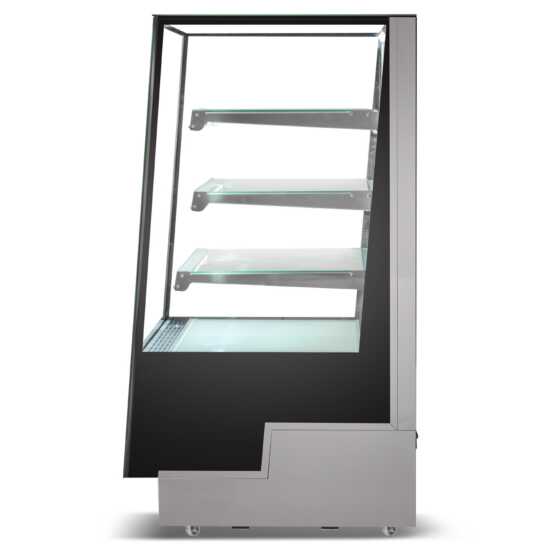 The Marchia TMB60 60-inch Refrigerated Bakery Display Case with straight glass, perfect for displaying a wide variety of pastries, cakes, and desserts while ensuring they remain fresh and at the ideal temperature. Suitable for bakeries, cafés, and delis.