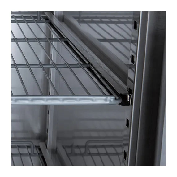 Coldline C-3FF 81-inch three-door commercial reach-in freezer in stainless steel, built for restaurant kitchens to store frozen foods with consistent low temperatures and easy organized access.