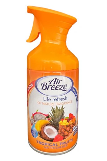 Air Breeze Tropical Fruits 8.5 oz trigger air freshener spray bottle.