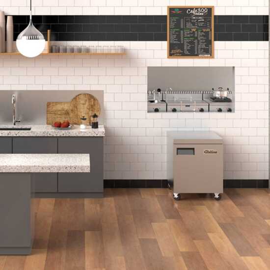 The Coldline UC-27F is a 27-inch undercounter worktop freezer with 6.3 cu. ft. capacity, ideal for kitchens to store frozen items while offering a durable work surface for food preparation.