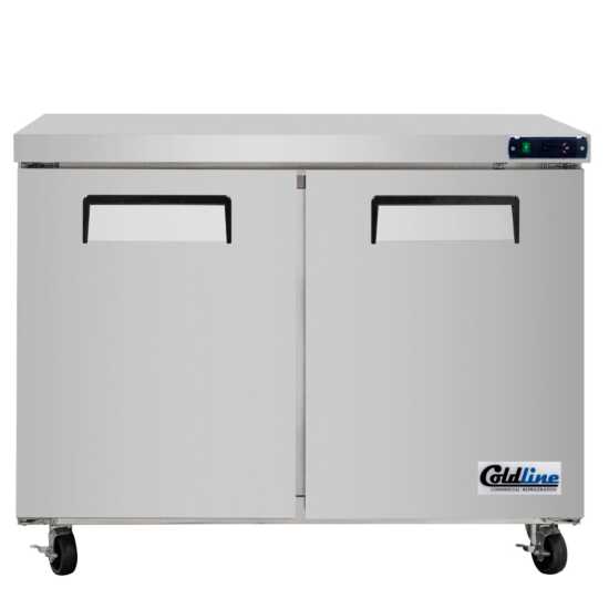 The Coldline UCN-48F is a 48-inch narrow depth undercounter worktop freezer, designed for compact spaces to store frozen items efficiently while offering a durable surface for food prep.