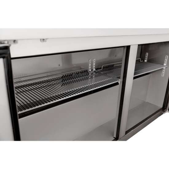 Coldline UCN-60R 60-inch narrow-depth undercounter worktop refrigerator with a spacious design, stainless steel construction, and efficient cooling, perfect for commercial kitchen storage.