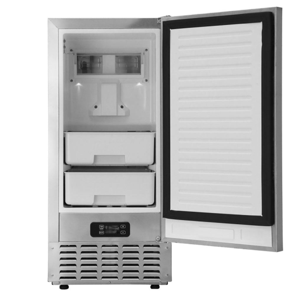 Coldline EIC70D 15-inch undercounter nugget ice machine producing up to 66 lb of soft chewable ice per day, air-cooled design ideal for cafés, bars, and foodservice spaces.