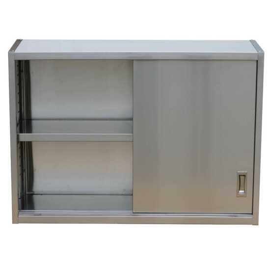 Prepline 15" x 48" stainless steel wall cabinet with a flat top, ideal for storage in commercial kitchens.