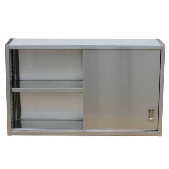 Prepline 15" x 72" stainless steel wall cabinet with a flat top, ideal for storage in commercial kitchen environments.