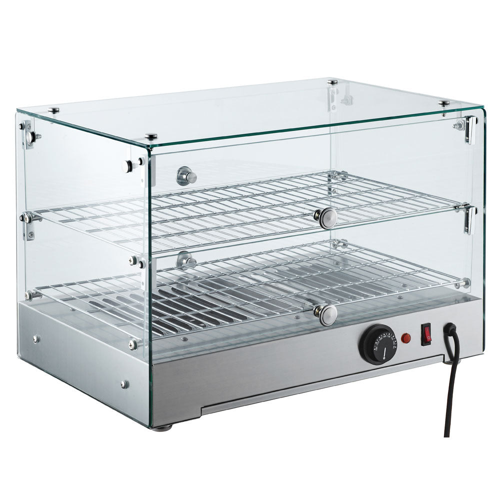 Marchia HSA50 22" straight glass countertop hot food display warmer, ideal for keeping hot snacks, sandwiches, and meals warm and visible, perfect for cafés, delis, or convenience stores.