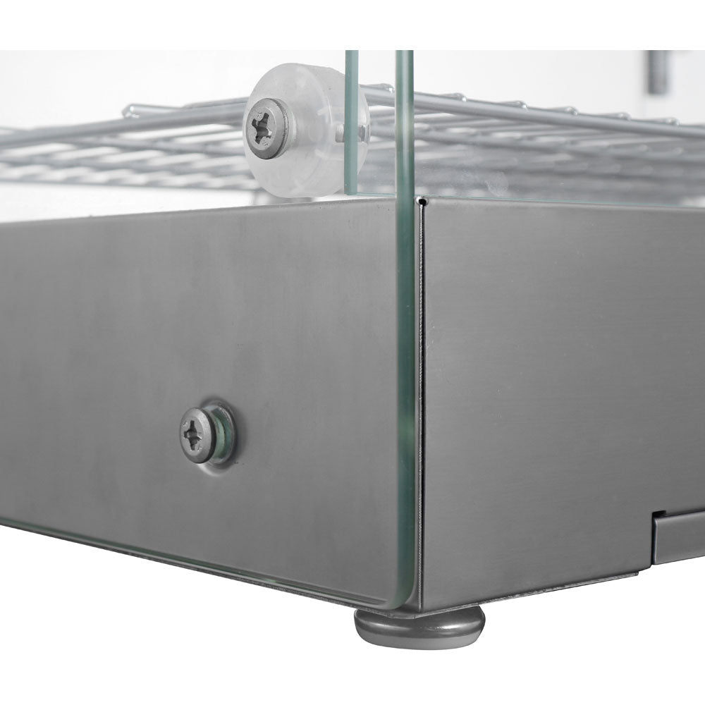 Marchia HSA50 22" straight glass countertop hot food display warmer, ideal for keeping hot snacks, sandwiches, and meals warm and visible, perfect for cafés, delis, or convenience stores.