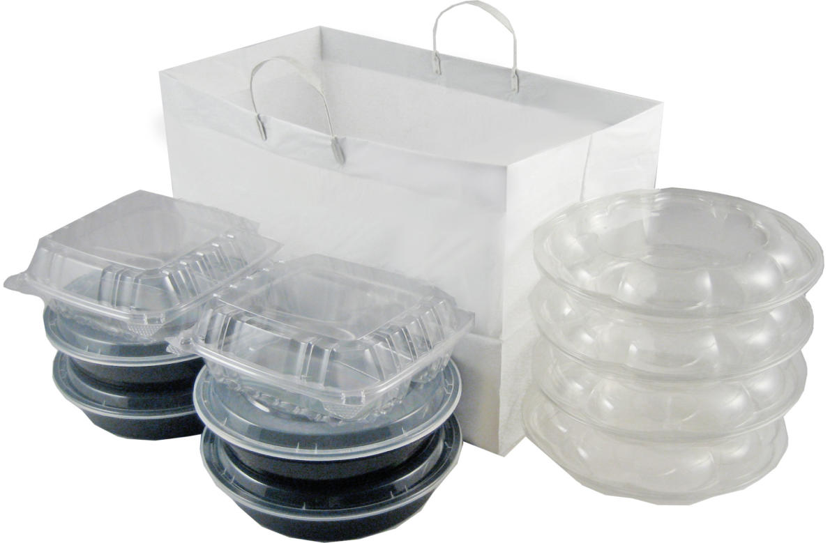 14x8x16 take-out bags white plastic catering