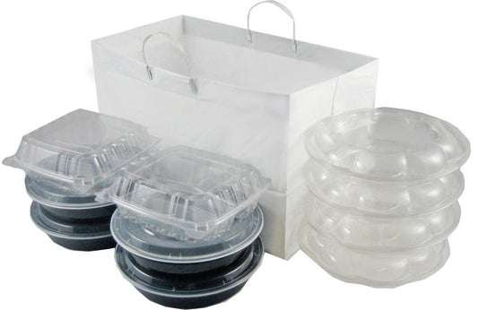 14x8x16 take-out bags white plastic catering