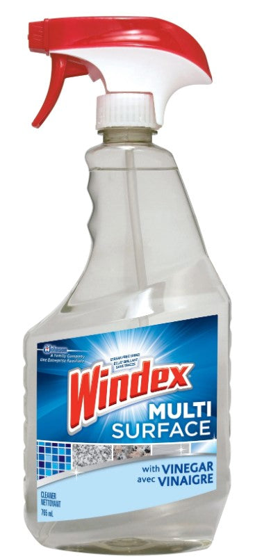 Windex Multi-Surface Cleaner with Vinegar, 765 mL trigger spray for streak-free cleaning on glass and surfaces
