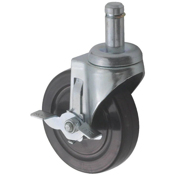 (Without Brake, With Brake) Caster for VC-Series Shelves 4/Pack easily maneuver heavy shelves and shelving carts around your kitchen with this 5" caster. Since even the most reliable caster wheel can wear down from extensive use, keep this high quality replacement on hand to ensure that your shelves and shelving carts are always in excellent working condition. This caster wheel smoothly glides on any hard surface.