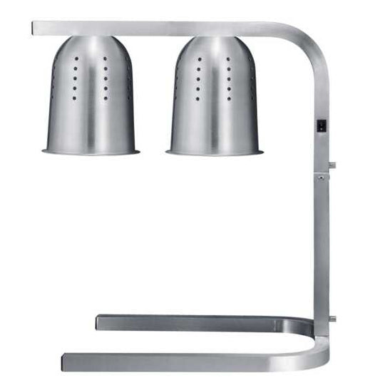 Prepline WL550 Freestanding Heat Lamp with 2 Bulbs, 120V, 500W - Ideal for keeping food warm and ready to serve in restaurants, buffets, and catering events with adjustable height and angle.