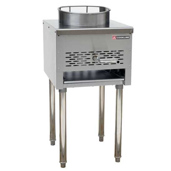 Cookline SP-1W Commercial 13" Liquid Propane Wok Range - 95,000 BTU, designed for high-efficiency cooking in commercial kitchens, ideal for stir-frying and Asian cuisine preparation.