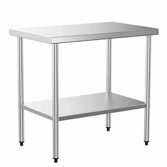 Prepline 30" x 36" stainless steel worktable with undershelf, perfect for efficient workspace organization in commercial kitchens.