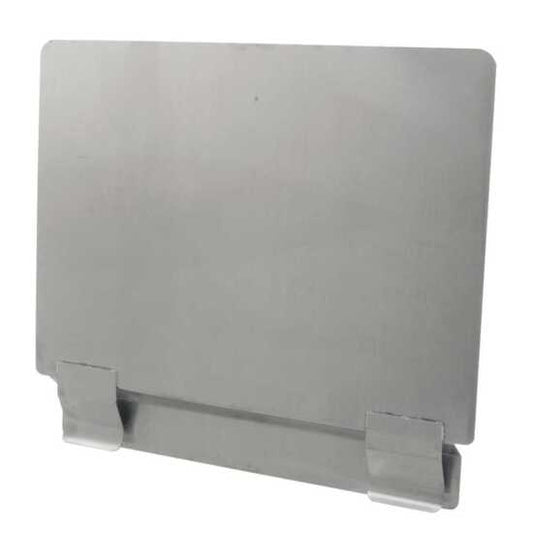 Prepline XFS Stainless Steel Fryer Shield Splash Guard for Deep Fryers, designed to protect surrounding areas from oil splatters while frying, enhancing safety and cleanliness in commercial kitchens.
