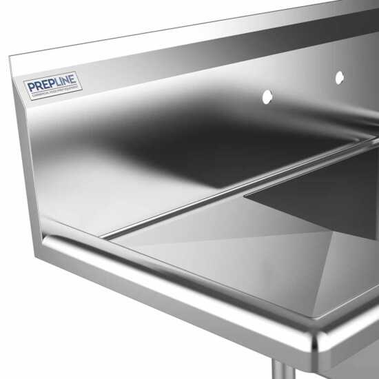 The Prepline 28" stainless steel one-compartment commercial sink with a right drainboard and a 14" x 16" bowl provides a reliable and efficient solution for food preparation and cleaning in busy commercial kitchens.