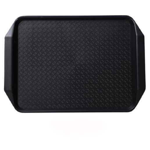 Yanco Fast Food Tray With Handle FT-803BL feature a durable plastic construction with a non-slip surface, ensuring secure transport of food and beverages. Designed for heavy use, they are perfect for restaurants, cafeterias, catered events, or home dining. The black color adds a modern touch, while the rectangular shape provides ample space for serving meals, drinks, or appetizers. Lightweight and easy to handle, these trays are ideal for fast-paced environments and frequent use.