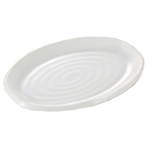 Yanco Oval Plate MD-212 This elegant oval-shaped plate measures 12-1/2"L x 9-1/2"W and is crafted from high-quality melamine that ensures it is durable and long-lasting. The Milando Plate is designed to withstand the rigors of everyday use and is dishwasher safe, making cleaning up a breeze. The clean, white finish of the Milando Plate adds a touch of understated elegance to any table setting, making it perfect for use in any restaurant, catering event or home.