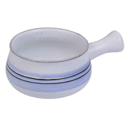 Yanco Skillet Bowl OC-5105 is a stylish and functional addition to any kitchen or dining setup. Designed with a 22-ounce capacity, this round bowl is perfect for serving soups, stews, and other hot dishes. Crafted from high-quality porcelain with a smooth glazed finish, it features an elegant white base with a beautiful blue Ocean Collection design. The sturdy handle ensures easy carrying, even when hot. 