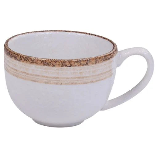 Yanco Cup RO-001 is a stylish and durable addition to any table setting. Made from high-quality porcelain, this cup features a beautiful glazed finish in white and brown, adding a sophisticated touch to your dining experience. With a 7-ounce capacity, it is ideal for serving coffee, tea, or desserts in restaurants, cafés, and hotels. Designed for convenience, this cup is dishwasher, microwave, and oven safe, making it a practical choice for both personal and commercial use.
