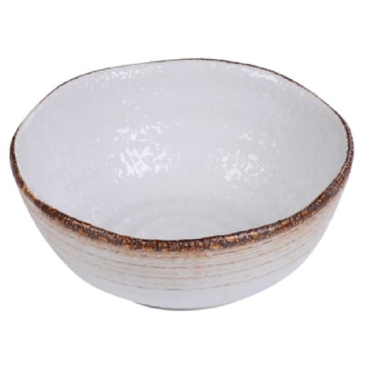 Yanco Nappie Bowl RO-2406 is a stylish and durable choice for serving soups, stews, and small dishes. Made from high-quality porcelain with a glazed finish, this round bowl features a refined two-tone design in white and brown. Measuring 5.5 inches in diameter with a height of 2.25 inches, it offers a 14-ounce capacity, making it perfect for a variety of menu items. The bowl's pebbled texture enhances its aesthetic appeal while helping to keep food securely in place.