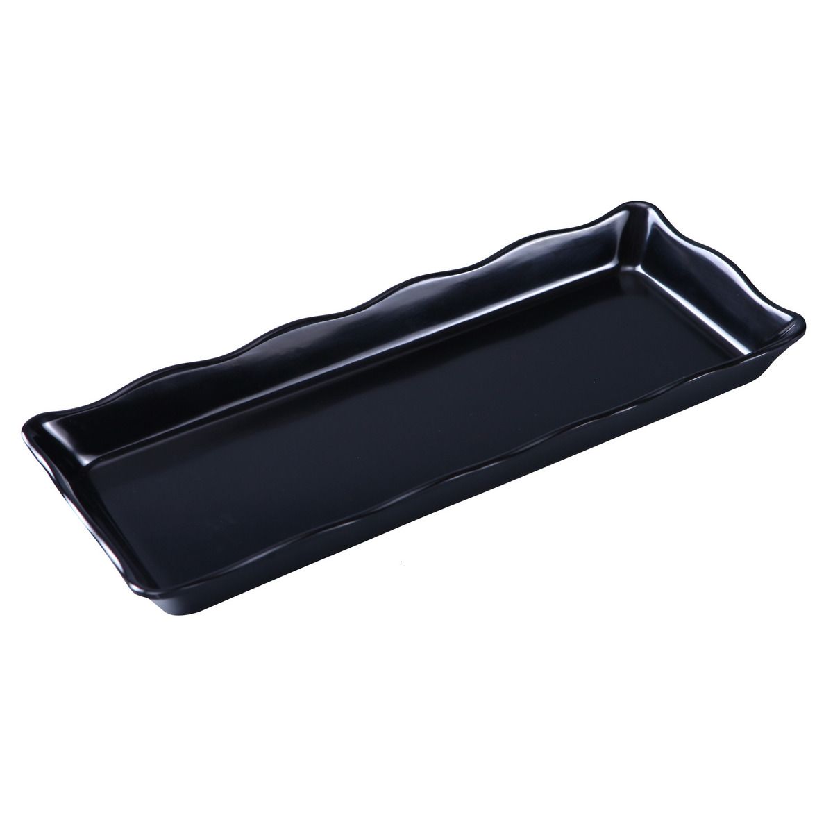 Yanco Scallop Edged Display Tray DC-6014B 6/Pcs Ideal for serving hot or cold appetizers, slices of bread, desserts, and other food for the entire table. Made from melamine material, it is popular for being reliable and having an unbreakable structure. The stylish Deli collection has a distinctive appearance featuring dinnerware With a glossy finish. It can be used in restaurants and catered events, outdoor dining areas, diners and cafes, and even hotels and poolside parties.