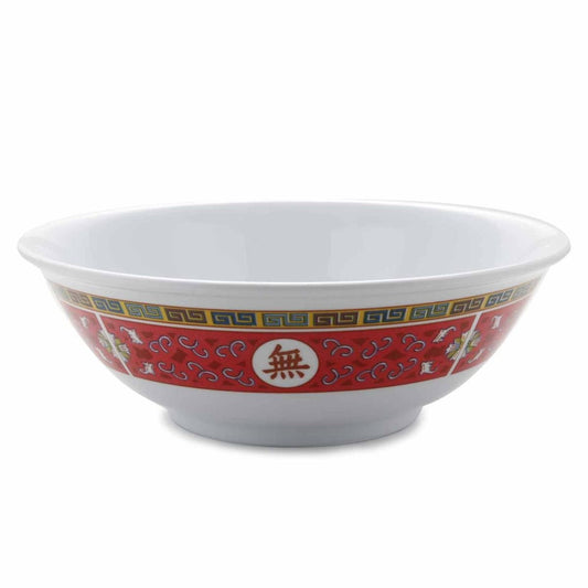 Yanco Bowl LG-5060 It is made from durable and reliable melamine material, which makes the bowl look like ceramics. You can use these unique round bowls to serve such dishes like rice, miso soup, noodles or salads. Thanks to the elegant Longevity collection style, the bowl will perfectly fit any food-serving establishment design. Performed in chinese style, such melamine tableware is an ideal solution for those who choose high-quality, durable and affordable dinnerware for their place.