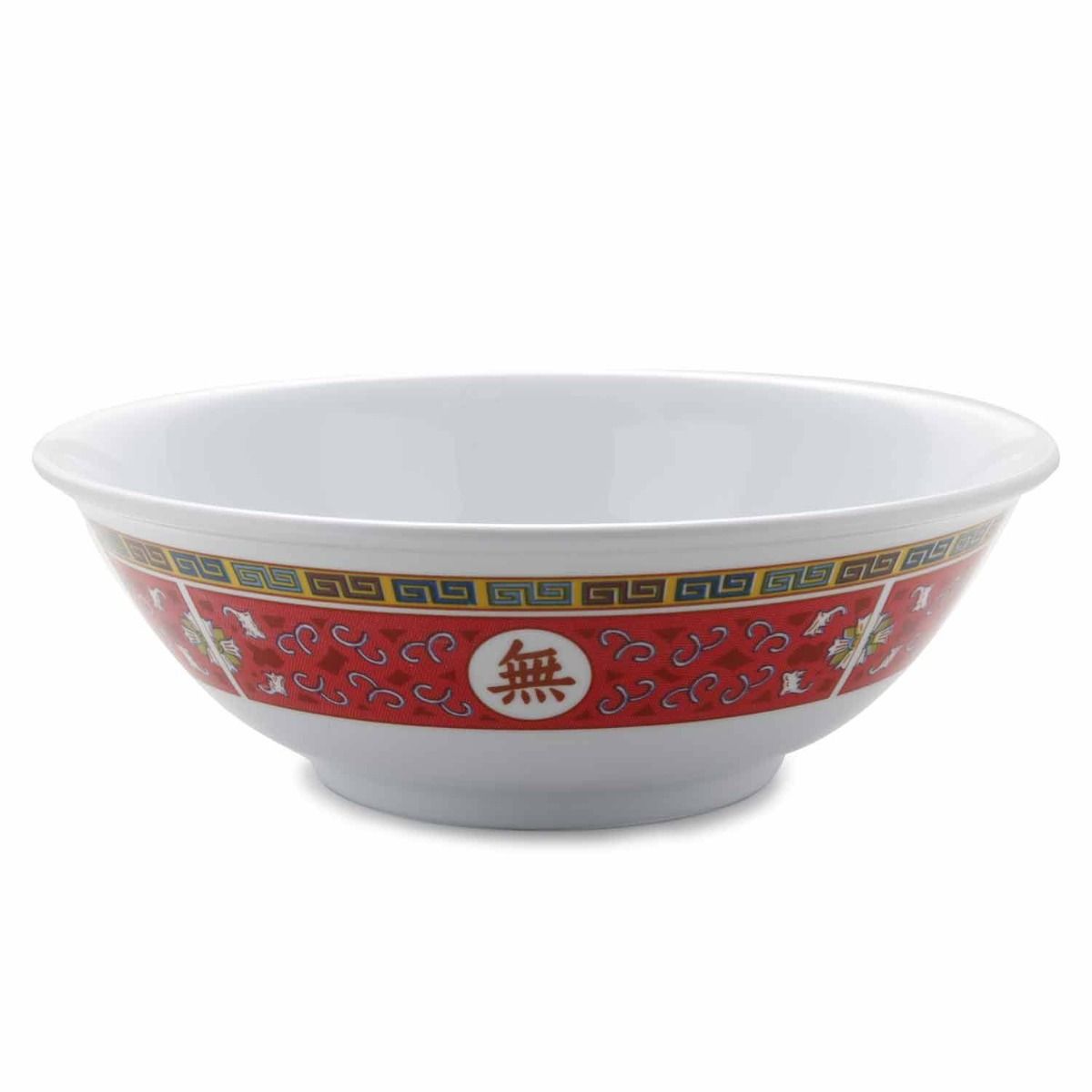 Yanco Bowl LG-5075 It is made from durable and reliable melamine material, which makes the bowl look like ceramics. You can use these unique round bowls to serve such dishes like rice, miso soup, noodles or salads. Thanks to the elegant Longevity collection style, the bowl will perfectly fit any food-serving establishment design. Performed in chinese style, such melamine tableware is an ideal solution for those who choose high-quality, durable and affordable dinnerware for their place.