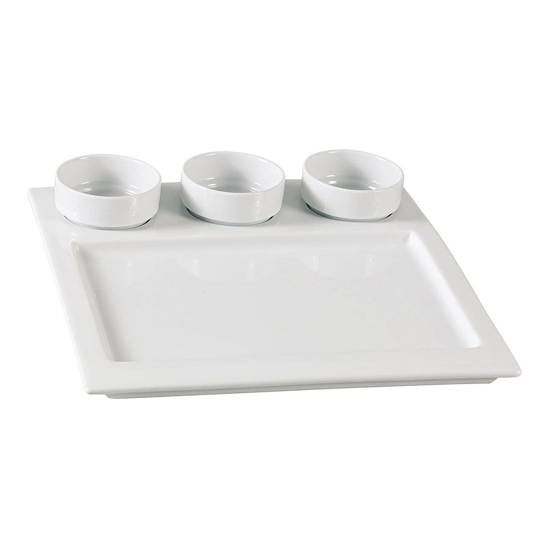 Yanco Square Compartment ML-810 12/Set is an elegant and functional addition to any dining establishment. This porcelain set is perfect for serving dips, sauces, and desserts, offering a stylish presentation for any occasion. The sleek Mainland collection design seamlessly complements restaurants, catered events, outdoor dining areas, and hotels. Made from high-quality porcelain, this durable set is built for frequent use while maintaining its refined look. 