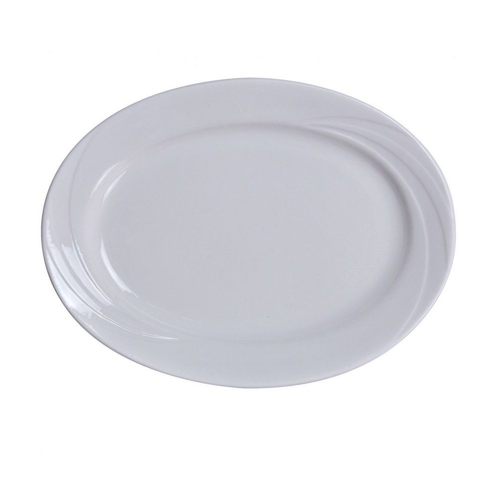 Yanco Oval Platter MM-13 is a versatile and elegant serving solution for any dining establishment. Made from durable bone-white porcelain, this oval platter features a wide rim for easy handling and a sleek design that enhances food presentation. Its sturdy construction makes it safe for use in the dishwasher, oven, and microwave. Whether serving shared appetizers, plated entrées, or decadent desserts, this platter is an excellent choice for restaurants, banquet halls, and hotels.