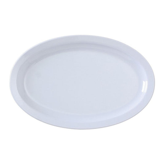 Yanco Oval Platter With Narrow Rim NS-512W Performed in stylish white color, it can be used for serving turkey, vegetables, cold cuts or Asian appetizers. Manufactured from durable and reliable melamine, this dinnerware is popular for being unbreakable and affordable at the same time. Thanks to the stylish Nessico collection, these platters will perfectly fit any establishment design. They will always look nice in your cafe, restaurant or catering events. 