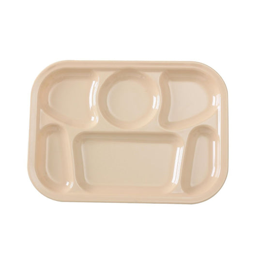 Yanco 6-Compartment Plate NS-803T It is made from durable and reliable melamine material, which makes the plate look like ceramics. You can use this stylish plate to serve any dish you want. For example, you can use it for serving salads, side dishes, sushi or hot meals. The Nessico collection has an elegant and stylish design. Performed in tan color, it will perfectly fit any restaurant environment. 