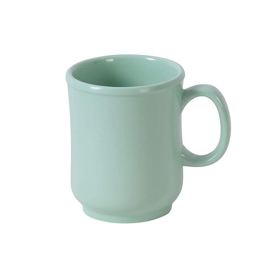 Yanco Bulbous Mug NS-901G Made from the long-lasting and high-quality melamine material these mugs look like ceramics. You can serve any cold or hot drinks in these cups - coffee, tea, cocoa, etc. These green mugs will perfectly fit any establishment design. Thanks to the appearance, they will always look stylish in your cafeteria, restaurant or catering events. The popular volume and sizes of the mug allow you to easily serve the right amount of drink.