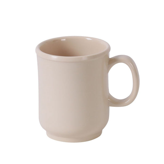 Yanco Bulbous Mug NS-901T Made from the long-lasting and high-quality melamine material these mugs look like ceramics. You can serve any cold or hot drinks in these cups - coffee, tea, cocoa, etc. These beige mugs will perfectly fit any establishment design. Thanks to the appearance, they will always look stylish in your cafeteria, restaurant or catering events. The popular volume and sizes of the mug allow you to easily serve the right amount of drink. 