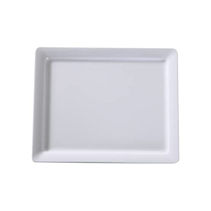 Yanco Rectangular Plate OK-7012 It is made from durable and reliable melamine material, which makes the plate look like ceramics. You can use this stylish plate to serve any dish you want. For example, you can use it for serving sushi, salads, side dishes, or other Asian cuisine appetizers. The Osaka collection has an elegant and stylish design. Performed in white color, it will perfectly fit any restaurant environment. 