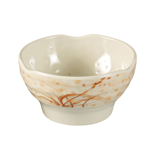 Yanco Rice Bowl OR-3704 It is made from durable and reliable melamine material, which makes the bowl look like ceramics. You can use these unique round bowls to serve such dishes like rice, soups, salads or side dishes. Thanks to the elegant Orchis collection style, the bowl will perfectly fit any food-serving establishment design. Performed in oriental style, such melamine tableware is an ideal solution for those who choose high-quality, durable and affordable dinnerware for their place. 