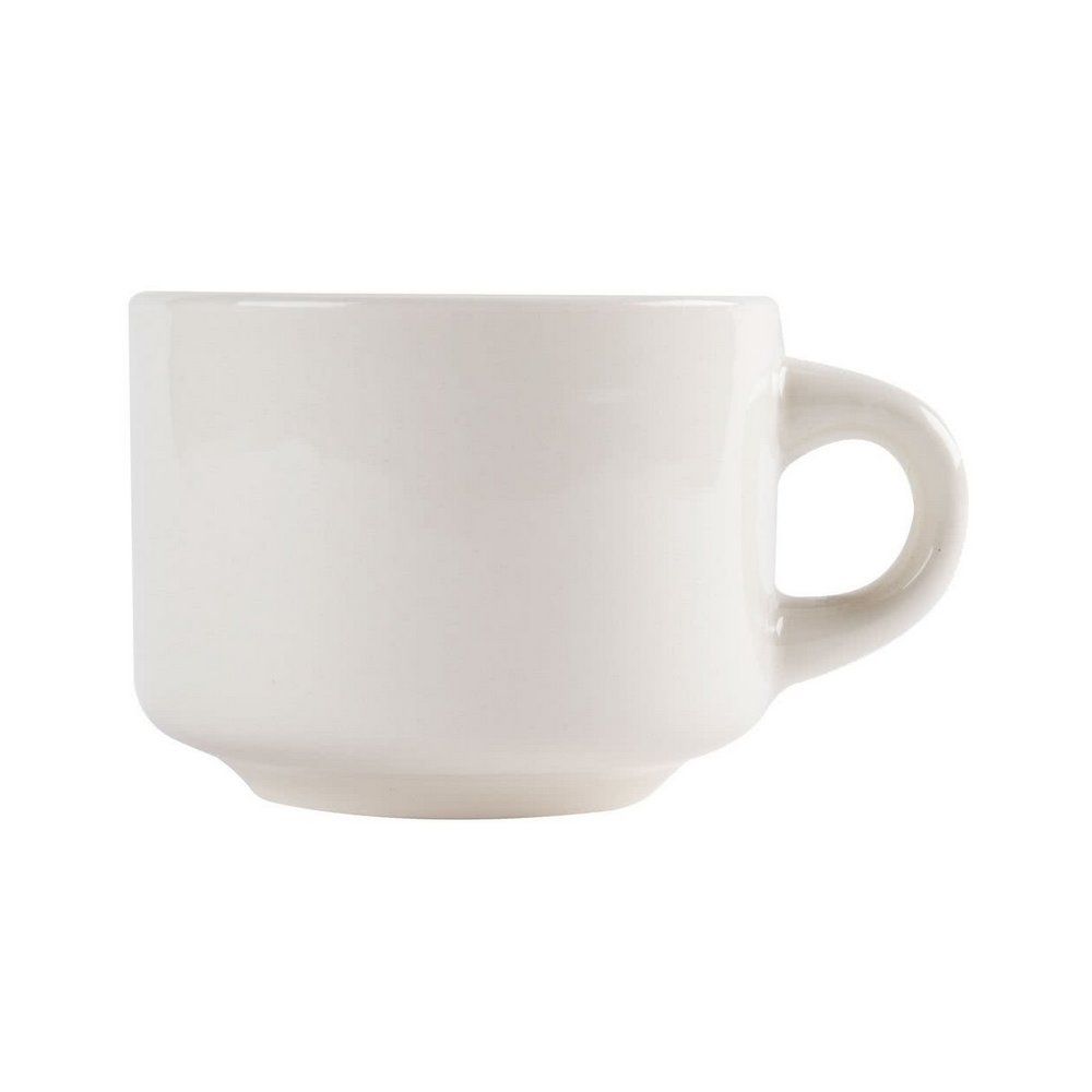 Yanco Stackable Cup RE-23 is a space-saving and elegant addition to any coffee or tea service. With a 7-ounce capacity, this cup is ideal for serving a variety of hot beverages while maintaining a refined presentation. Its stackable design allows for easy storage, making it perfect for busy cafés, restaurants, and hotels. Crafted from durable porcelain, it withstands daily use while retaining its classic American white finish, complementing any table setting.
