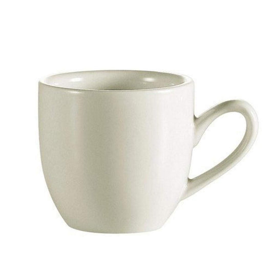 Yanco Espresso Cup RE-35 is a stylish and durable addition to your tableware collection. With a 3.5-ounce capacity, it is perfect for serving espresso, macchiato, and other small hot beverages. Crafted from sturdy porcelain, this cup withstands daily use while maintaining its elegant American white finish. The rounded handle ensures a comfortable grip, making it ideal for cafés, restaurants, and fine dining establishments.