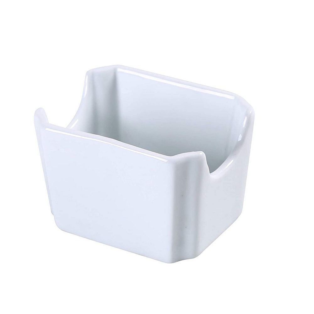 Yanco Sugar Packet Holder SP-7-P is a stylish and practical addition to any coffee or tea service. Designed to hold up to three dozen standard sugar packets, this compact holder keeps sweeteners neatly organized while adding a touch of elegance to your table. Crafted from high-quality porcelain with a smooth white glaze, it is both scratch and chip resistant, ensuring long-lasting durability. 