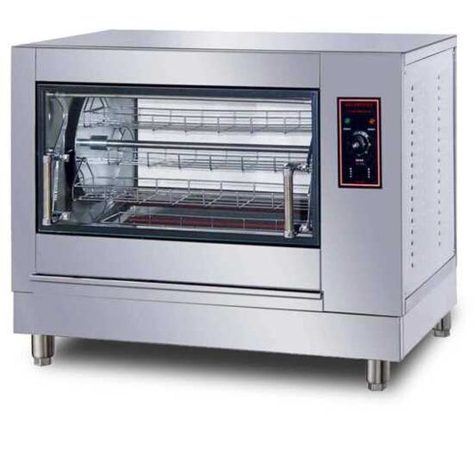 Cookline ER-268 40-inch electric commercial rotisserie oven, designed to cook 12 chickens, operating on 220V, perfect for achieving evenly roasted poultry in restaurant kitchens.