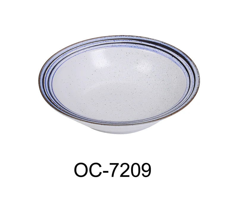 Yanco Rim Bowl OC-7209 is a stylish and functional addition to any table setting. Crafted from high-quality porcelain with a smooth glazed finish, this round bowl features a striking blue ocean-inspired rim that enhances food presentation. With a 24 oz. capacity, it is ideal for serving soups, salads, pasta, and rice dishes. Designed for both home and commercial use, this durable bowl is dishwasher, oven, and microwave safe, ensuring easy maintenance and versatility.