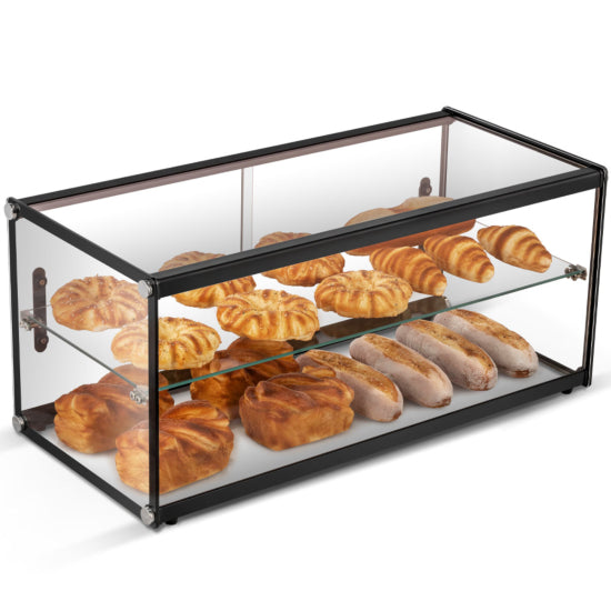 Marchia SA90 33-inch dry straight glass countertop bakery display case with rear access for showcasing pastries cakes and baked goods in bakeries cafes and foodservice counters
