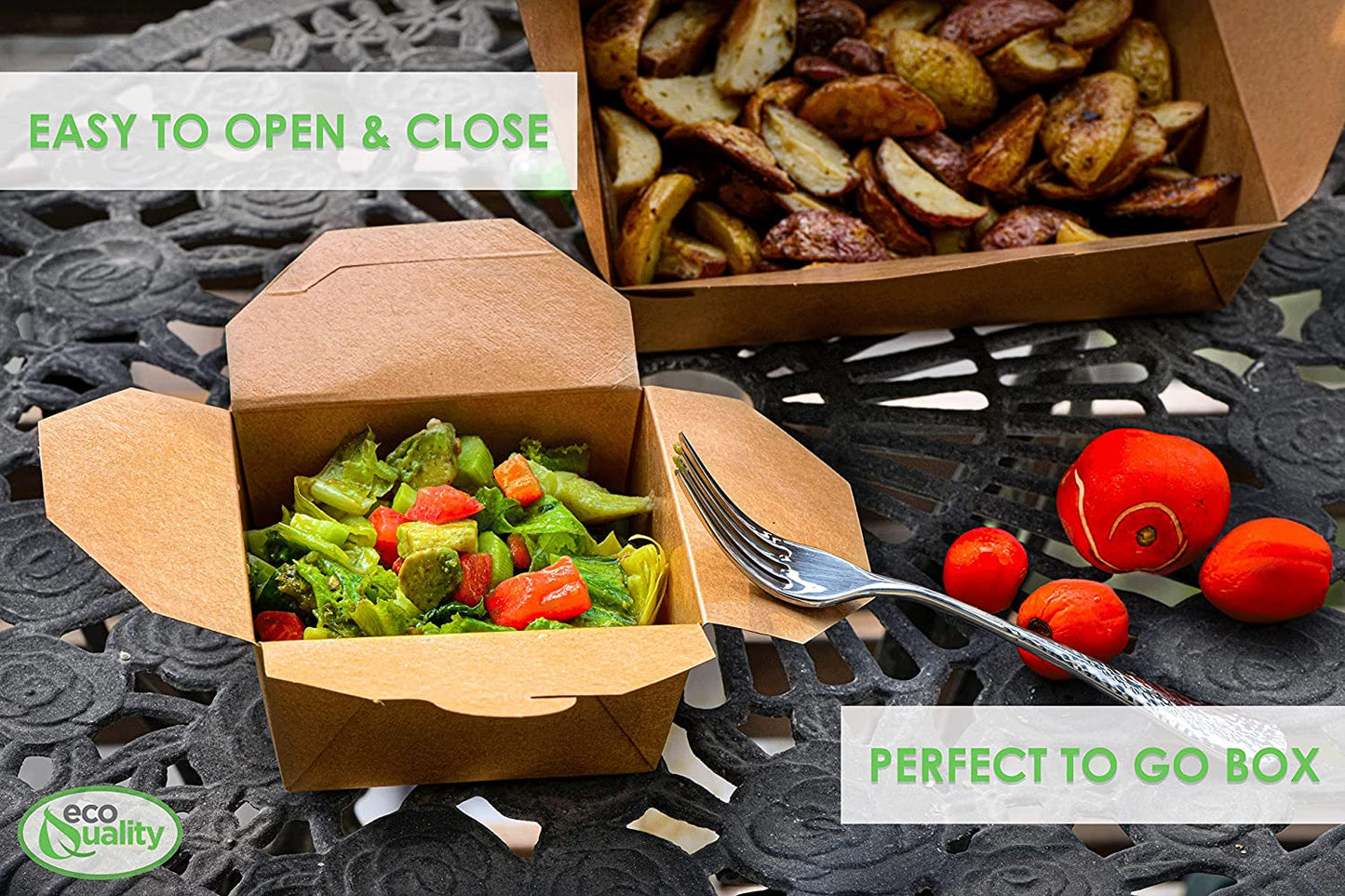 Paper Take Out no assembly container Microwave safe Leak Resistant Kraft Paperboard Food Tray Ecofriendly container Biodegradeable Compostable Food Containers kraft lunchbox  folded to go box 26 ounce restaurant supplies food service supplies paper disposables heat resistant box 